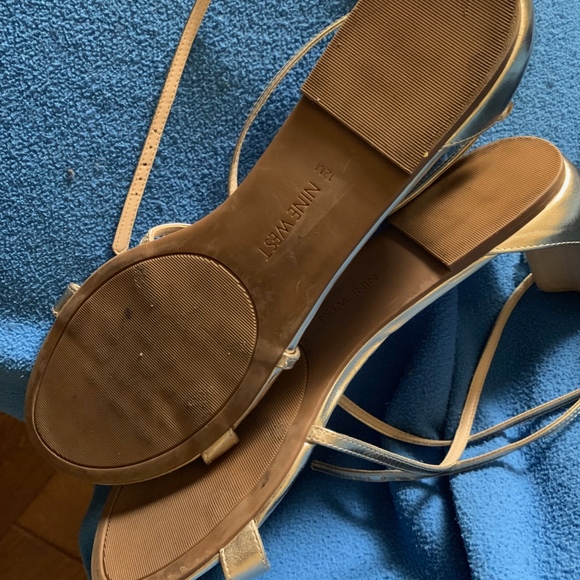 Nine West Shoes | Nine West Gold Flat Strappy Sandals Sz 2m | Poshmark